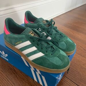 Adidas Gazelle Green and Pink Sneakers